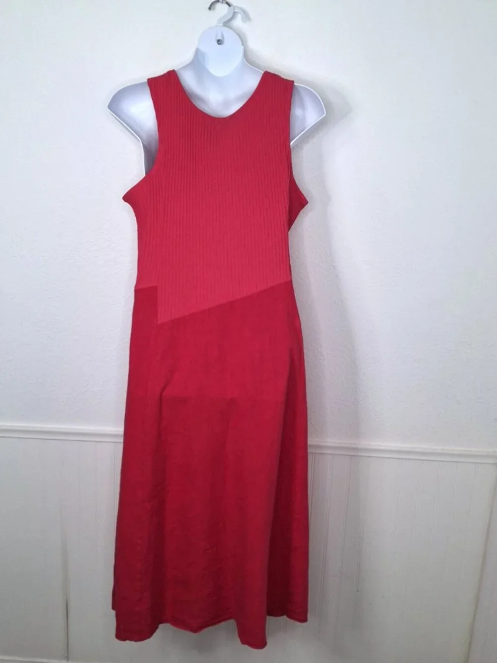 Fenini 100% Linen Cotton Dress Midi Sz XL Convertible Sundress Lagenlook Coastal